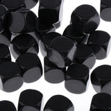 Max 50Pieces Round Edge Blank Dices D6 Six Sided RPG Gaming Dice Gift Black