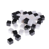 Max 50pcs Square Edge Blank Dices D6 Six Sided RPG Gaming Dice Gift Black White