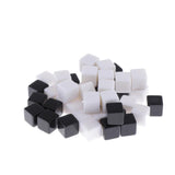 Max 50pcs Square Edge Blank Dices D6 Six Sided RPG Gaming Dice Gift Black White