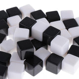 Max 50pcs Square Edge Blank Dices D6 Six Sided RPG Gaming Dice Gift Black White