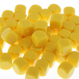 Max 50pcs Round Edge Blank Dices D6 Six Sided RPG Gaming Dice Gift Yellow