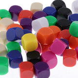 Max 50Pieces Square Edge Blank Dices D6 Six Sided RPG Gaming Dice Gift 16mm