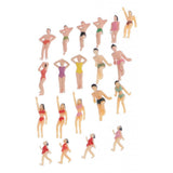 Max 20pcs Model Trains People Figures Scale Painted Beach Crowd Miniatures 1:50