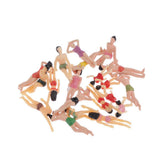Max 20pcs Model Trains People Figures Scale Painted Beach Crowd Miniatures 1:50