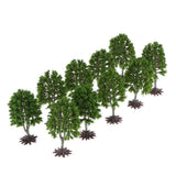 Maxbell 10PCS Plastic Cedar Tree Railway Street Architectural Scenery HO Scale 1:100
