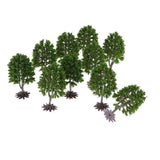 Maxbell 10PCS Plastic Cedar Tree Railway Street Architectural Scenery HO Scale 1:100