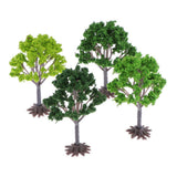 Max 4Pcs Greenery Tree Model Layout Diorama Landscape Building DIY Mixed Colors