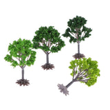 Max 4Pcs Greenery Tree Model Layout Diorama Landscape Building DIY Mixed Colors