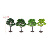 Max 4Pcs Greenery Tree Model Layout Diorama Landscape Building DIY Mixed Colors