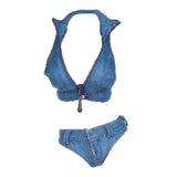 Maxbell 2X 1/6 Scale Women Vest and Shorts Female Action Figure Bodysuit Blue