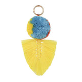 Max Cotton Tassel Keyring Key Chain for Women Bag Phone Pendant Decor Yellow
