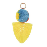 Max Cotton Tassel Keyring Key Chain for Women Bag Phone Pendant Decor Yellow