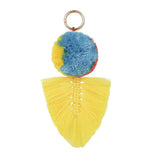 Max Cotton Tassel Keyring Key Chain for Women Bag Phone Pendant Decor Yellow