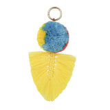 Max Cotton Tassel Keyring Key Chain for Women Bag Phone Pendant Decor Yellow