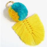 Max Cotton Tassel Keyring Key Chain for Women Bag Phone Pendant Decor Yellow