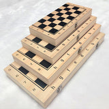 Max Handmade Wood Folding International Travel Chess Set Board Game Toy 24x24cm