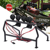 Maxbell White RC Car Roof Rack Roll Cage Bucket 6 LED Light for 1/10 Axial SCX10 4WD