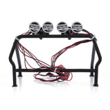 Maxbell White RC Car Roof Rack Roll Cage Bucket 6 LED Light for 1/10 Axial SCX10 4WD