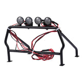 Maxbell White RC Car Roof Rack Roll Cage Bucket 6 LED Light for 1/10 Axial SCX10 4WD