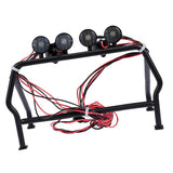 Maxbell White RC Car Roof Rack Roll Cage Bucket 6 LED Light for 1/10 Axial SCX10 4WD