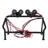 Maxbell White RC Car Roof Rack Roll Cage Bucket 6 LED Light for 1/10 Axial SCX10 4WD