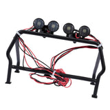 Maxbell White RC Car Roof Rack Roll Cage Bucket 6 LED Light for 1/10 Axial SCX10 4WD