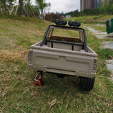 Maxbell White RC Car Roof Rack Roll Cage Bucket 6 LED Light for 1/10 Axial SCX10 4WD