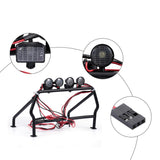 Maxbell White RC Car Roof Rack Roll Cage Bucket 6 LED Light for 1/10 Axial SCX10 4WD
