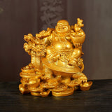 Max Laughing Buddha Resin Ornament Microlandschaft Resin Decoration Gift Gold