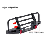 Max 1/10 Metal Front Bumper with LED Light for Traxxas TRX4 Axial Scx10 RC Car