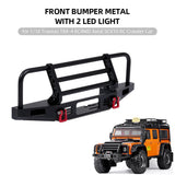 Max 1/10 Metal Front Bumper with LED Light for Traxxas TRX4 Axial Scx10 RC Car