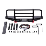 Max 1/10 Metal Front Bumper with LED Light for Traxxas TRX4 Axial Scx10 RC Car