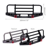 Max 1/10 Metal Front Bumper with LED Light for Traxxas TRX4 Axial Scx10 RC Car