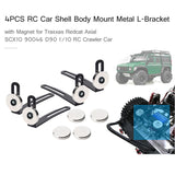 Max 4PCS Metal L-bracket with Magnetic Body Mount for Axial SCX10 1:10 RC Car