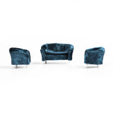 Max Dolls House Miniature Furniture 1/25 Double Sofa Couch for Hot Toys  Blue