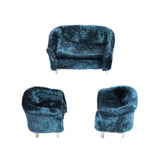 Max Dolls House Miniature Furniture 1/25 Double Sofa Couch for Hot Toys  Blue