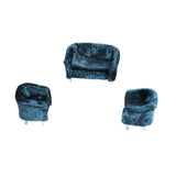 Max Dolls House Miniature Furniture 1/25 Double Sofa Couch for Hot Toys  Blue