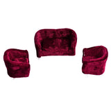 Max Dolls House Miniature Furniture 1/20 Double Sofa Couch for Hot Toys Red