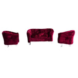 Max Dolls House Miniature Furniture 1/20 Double Sofa Couch for Hot Toys Red