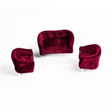 Max Dolls House Miniature Furniture 1/20 Double Sofa Couch for Hot Toys Red