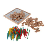 Maxbell 1-100 Consecutive Wooden Counting Sticks Toy Chinese Characters Domino Baby