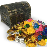Maxbell Kids Pirate Treasure Chest Toy Box Party Favors Props Antique Bronze