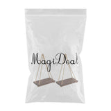 Maxbell 2 Set Wood Hanging Swing Rope Floating Shelf Rustic Wall Decor Brown