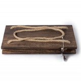 Maxbell 2 Tier Wood Hanging Swing Rope Floating Shelf Rack Rustic Wall Decor Brown