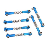 Maxbell 6Pcs Upgrade Parts Pull Rod Set Adjustable Aluminum Alloy Pull Rod Front Rear Servo Link RC Tools for 1/12 & 1/10 Drift Car Monster Truck Buggy (Blue)