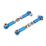 Maxbell 6Pcs Upgrade Parts Pull Rod Set Adjustable Aluminum Alloy Pull Rod Front Rear Servo Link RC Tools for 1/12 & 1/10 Drift Car Monster Truck Buggy (Blue)