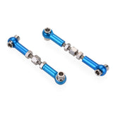 Maxbell 6Pcs Upgrade Parts Pull Rod Set Adjustable Aluminum Alloy Pull Rod Front Rear Servo Link RC Tools for 1/12 & 1/10 Drift Car Monster Truck Buggy (Blue)