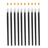 Maxbell 10X Pro Flat Tip Nylon Hair Oil Paint Brush for Artists Painters Beginners