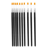 Maxbell 10X Pro Flat Tip Nylon Hair Oil Paint Brush for Artists Painters Beginners