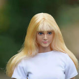 Max Maxb 1/6 Scale Female Figure Head Sculpt Moving Eye Beauty Charming Wheat Color